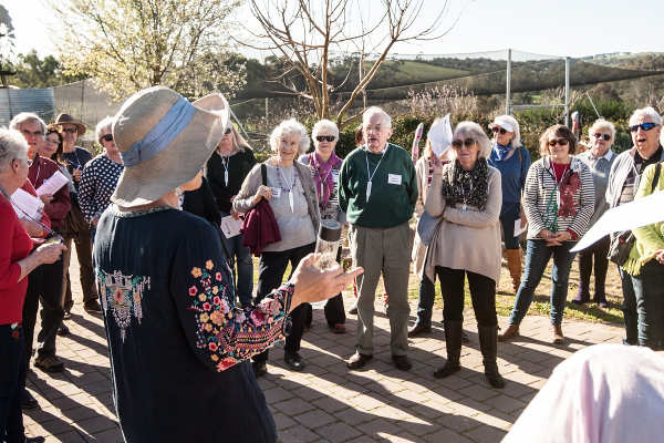group on garden tour